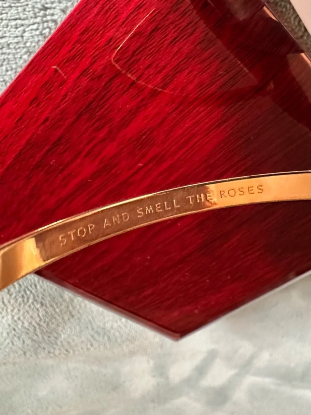 NWT Kate Spade Rose Gold Bangle “ stop and smell the roses” - Picture 6 of 10